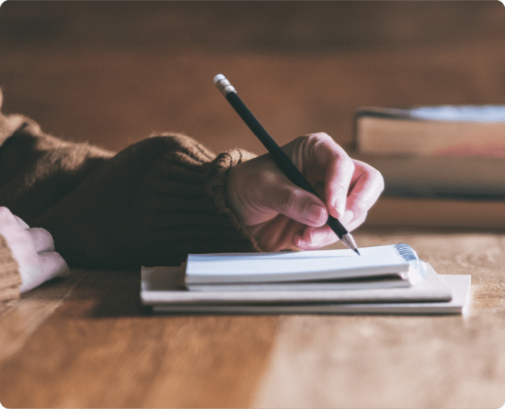 Postgraduate certificate student writing